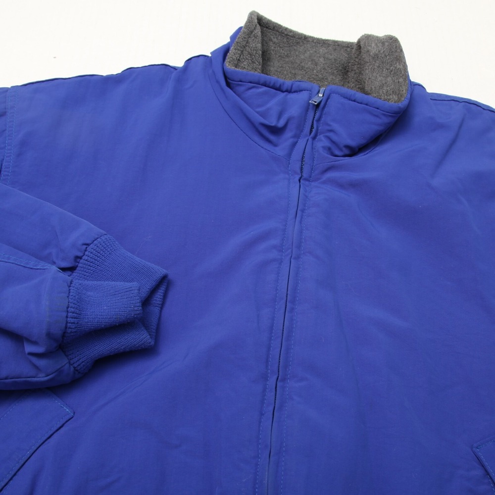 J.Crew Field Jacket Mens Medium Blue Fleece Lined Nylon Full Zip Made in USA